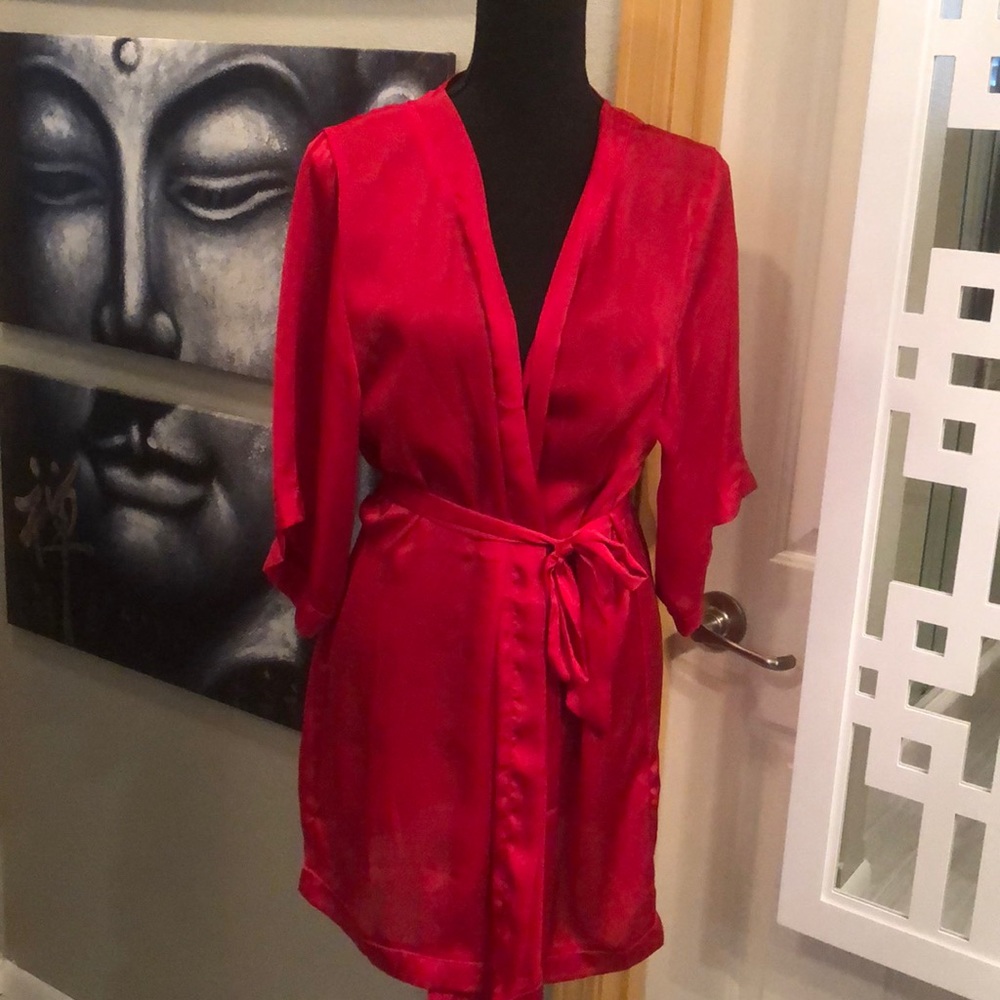 H&M Red Satin Kimono
